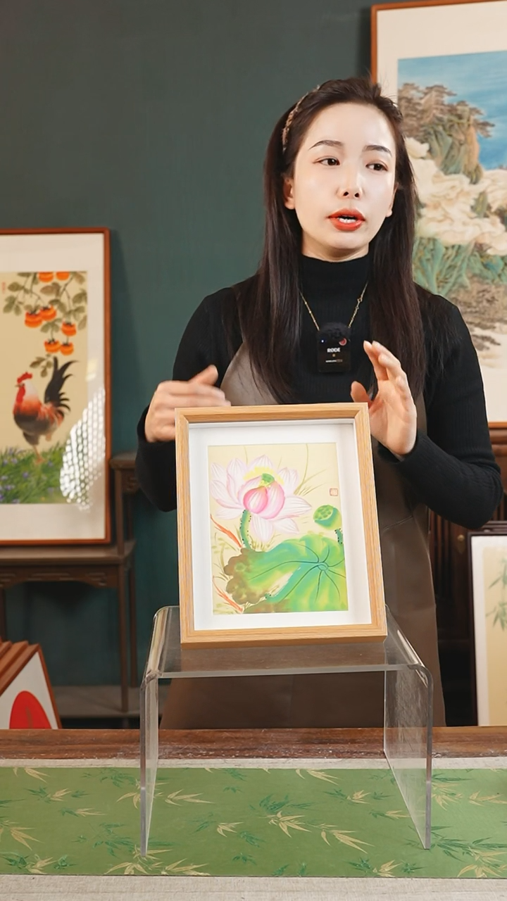 【闪购商品】书法孙颖 10寸 中空框 荷花