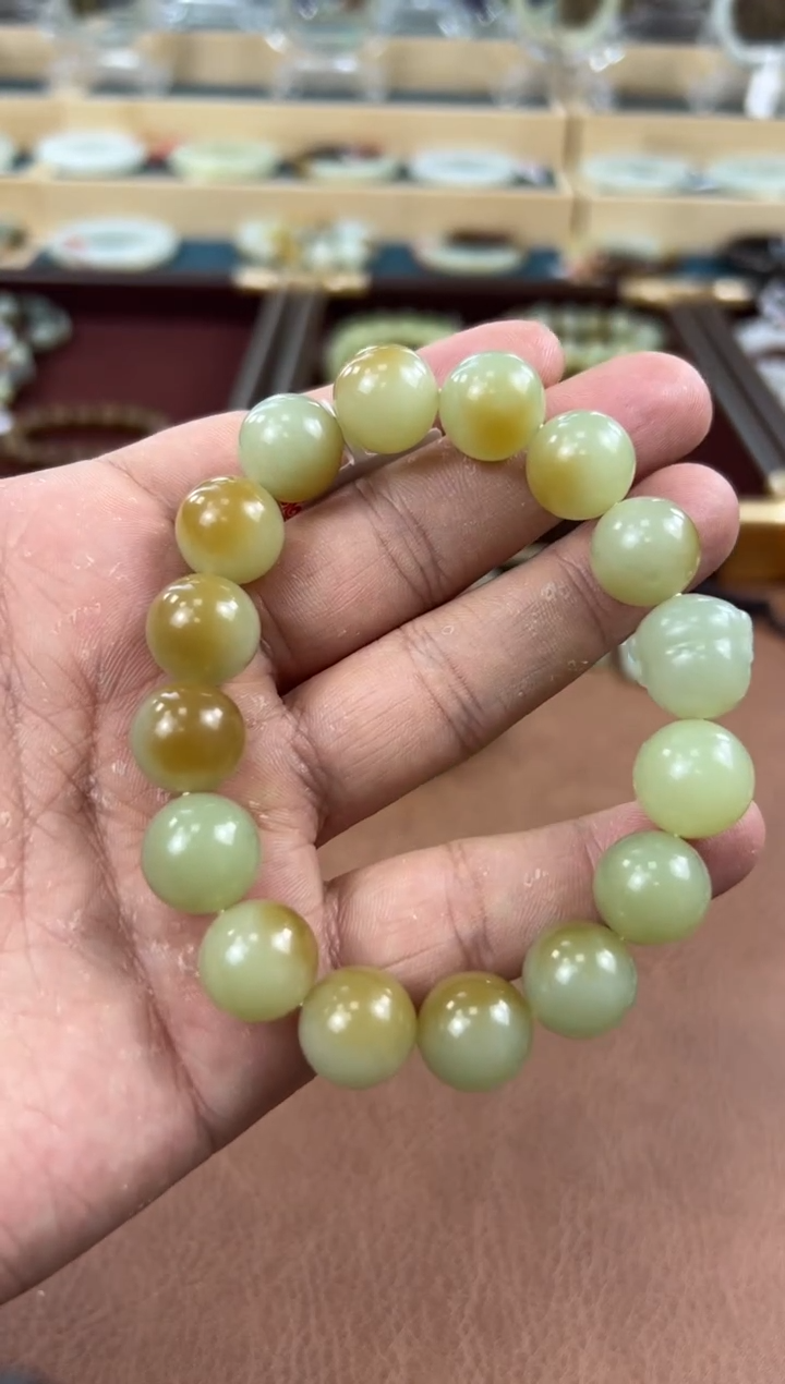 未镶嵌手串和田玉若羌糖黄口手串卡14