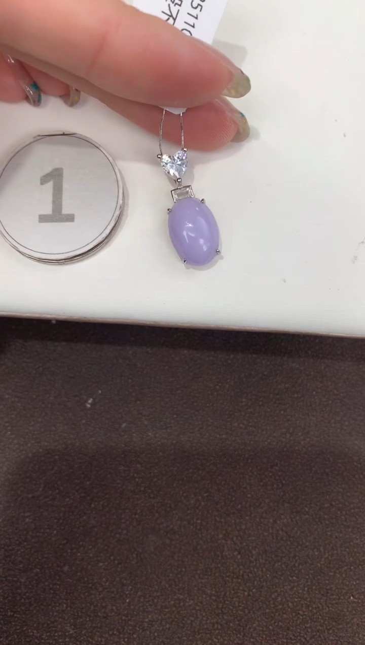 颈饰银S925镶嵌翡翠天然缅甸A货翡翠