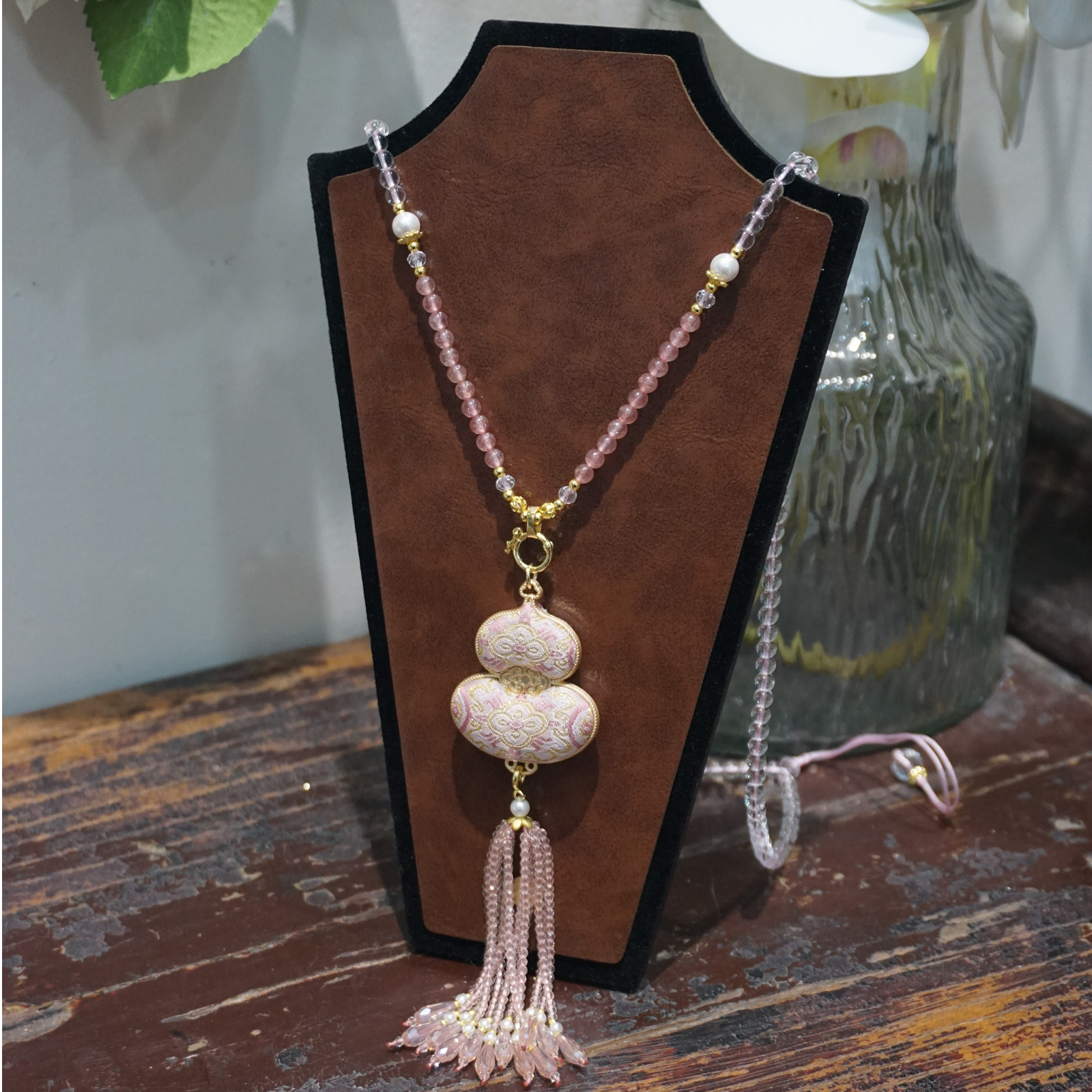 【限定款】上久楷宋锦粉金定胜纹项链