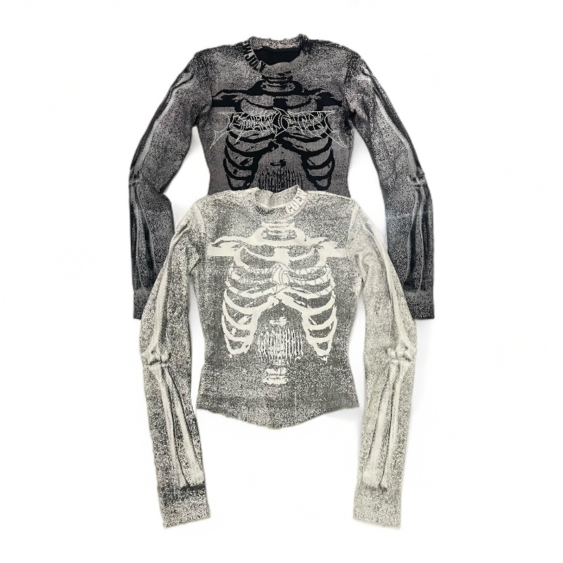 Coew July原创设计 做旧骷髅铆钉打底 360 绒绒的 暖暖的