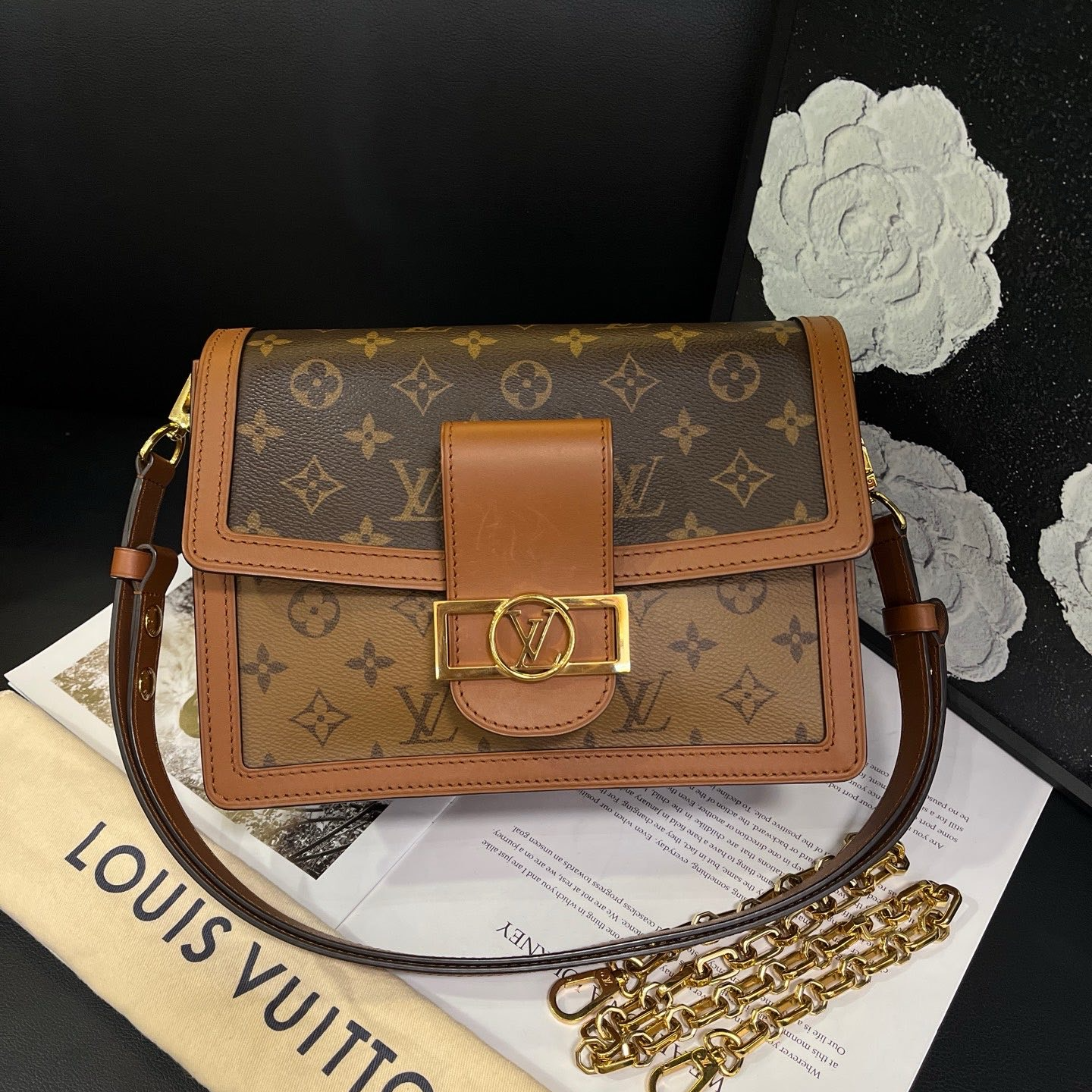 95新 LouisVuitton/路易威登 LV老花焦糖达芙妮单肩包20年B3628
