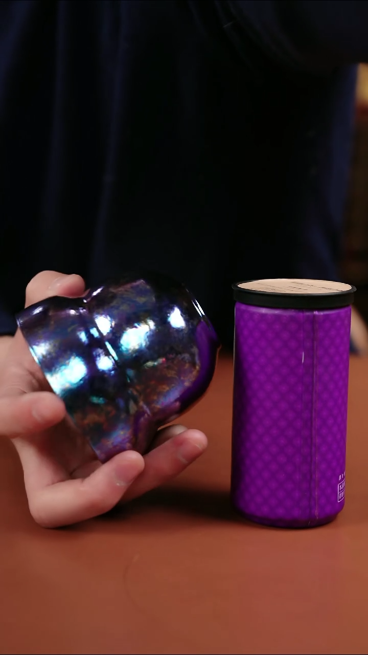 纯钛葫芦杯 咕咕一罐 亮面蓝紫色