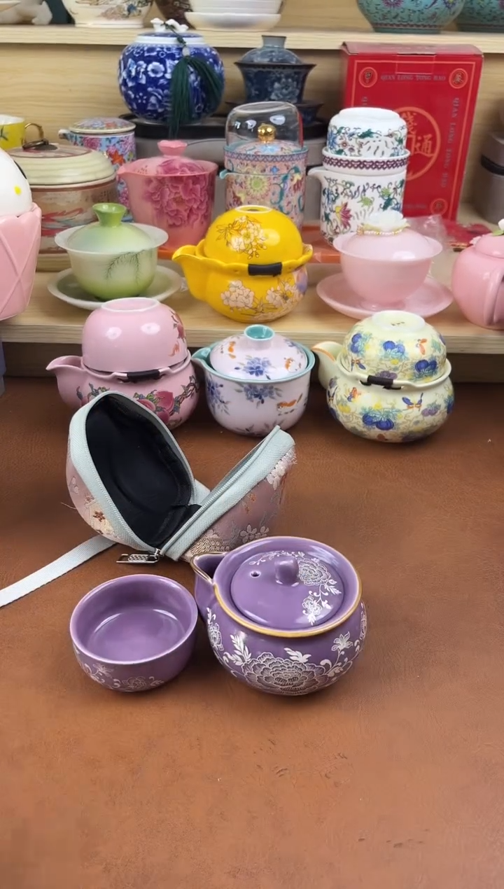 陶陶瓷茶具摆件旅行套组