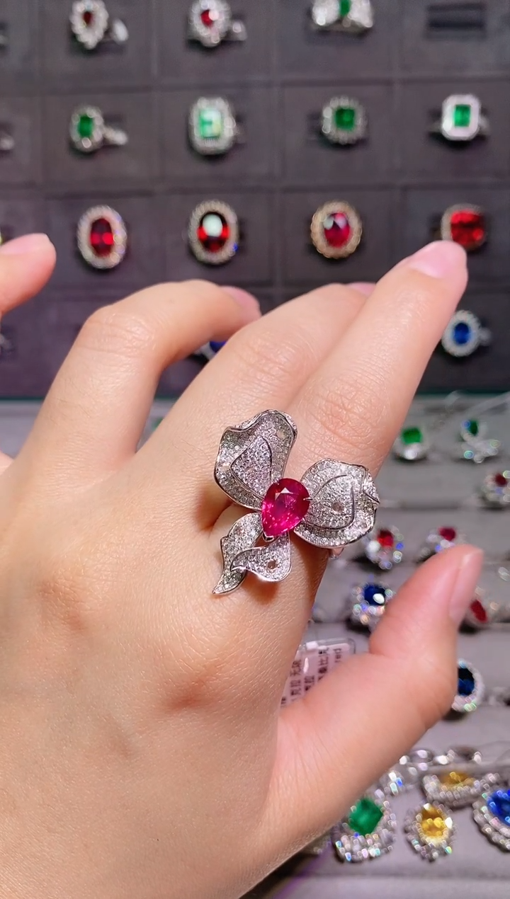 【闪购商品】红宝石18K金戒指18K金镶嵌-