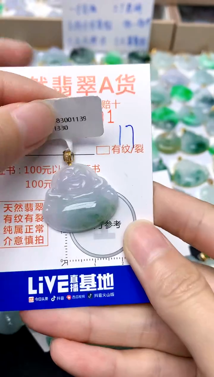 【闪购商品】翡翠颈饰18K金镶嵌17天然A货翡翠