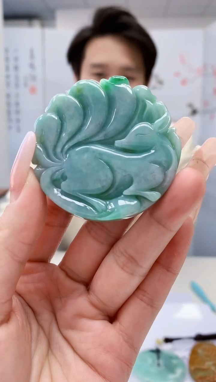 【闪购商品】定制翡翠未镶嵌1502lr-毛货挂件5