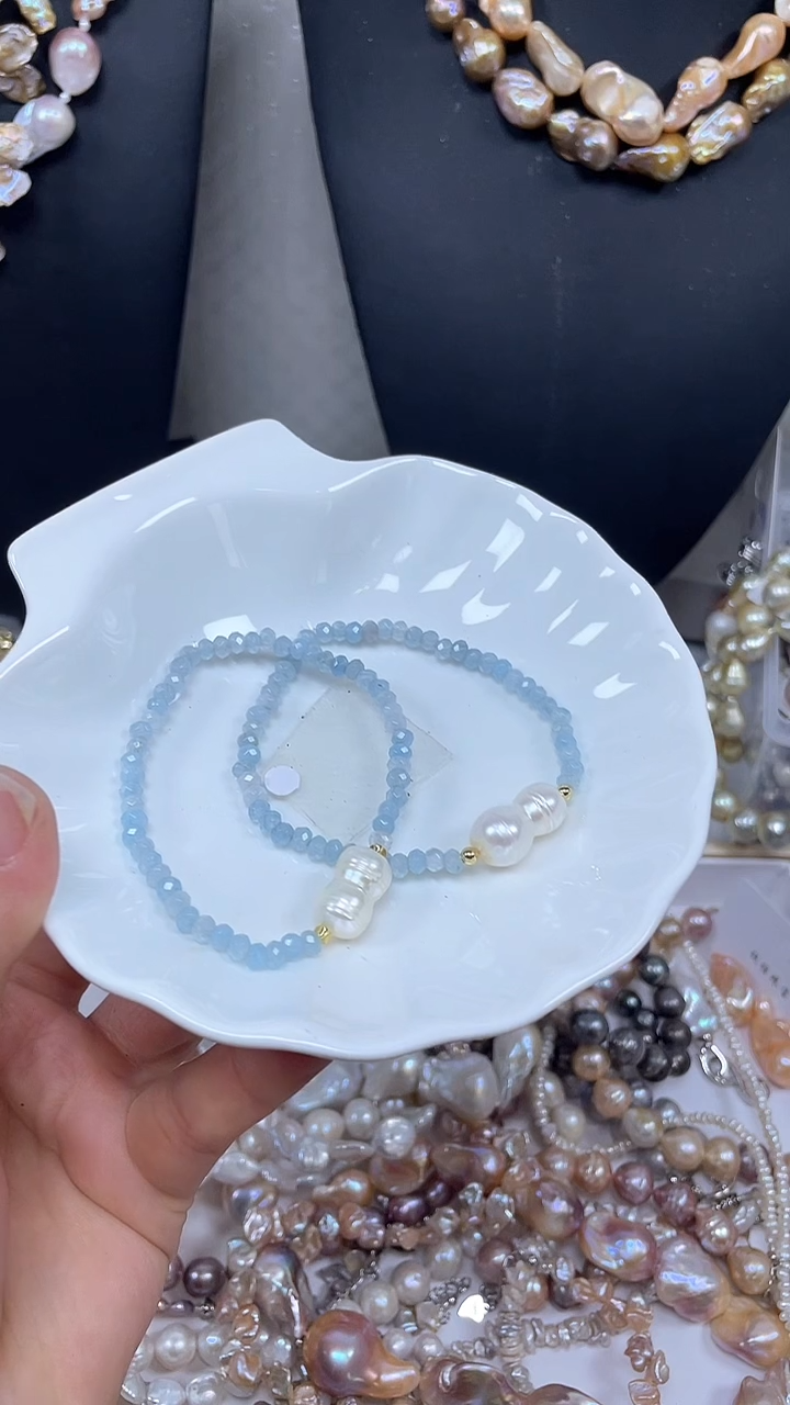 未镶嵌淡水珍珠手链【纯恬巴洛克饰品】（多样性发货发一）