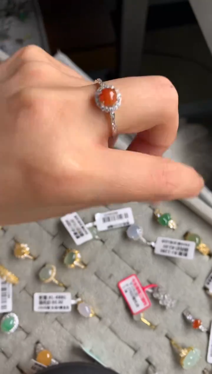 银S925镶嵌戒指翡翠25