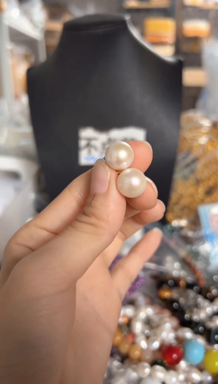 未镶嵌珠宝奇石淡水珍珠TS耳饰一副