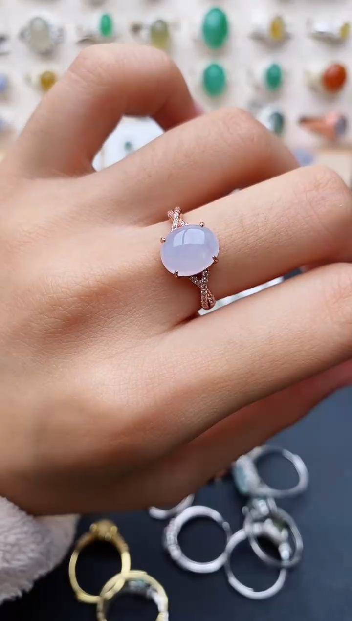 【闪购商品】翡翠戒指银S925镶嵌缅甸翡翠