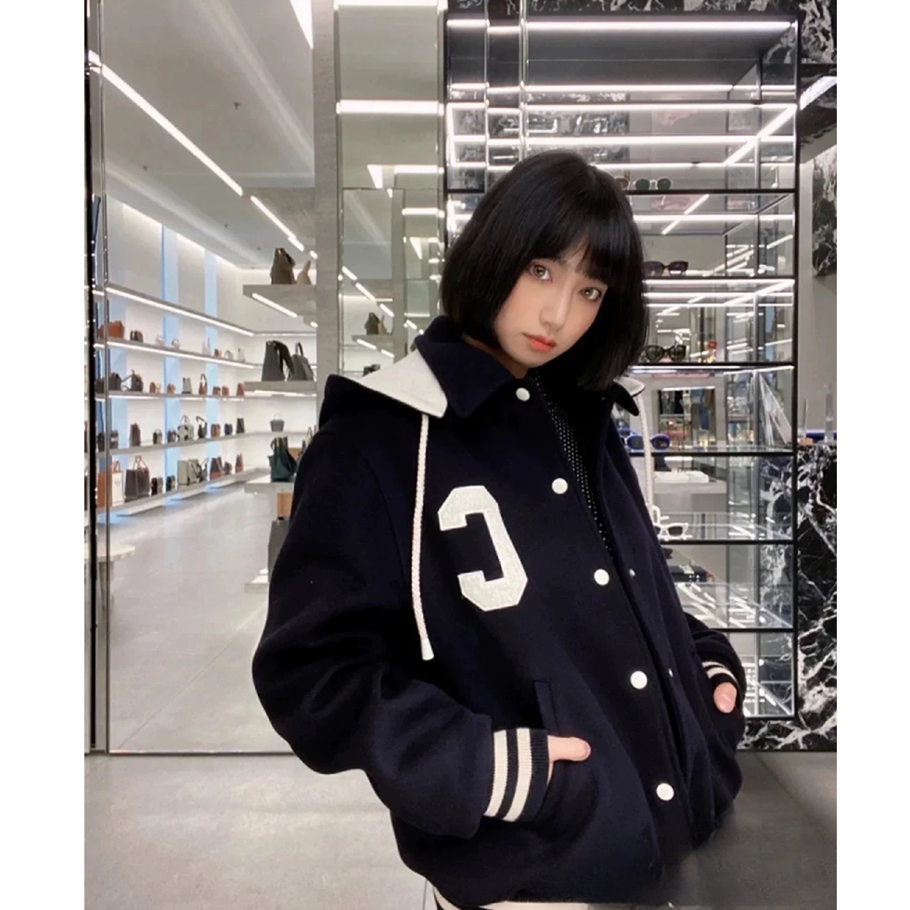 99新 Celine/思琳 双双臻选/vv02704/思琳棒球服/38（羊绒100
