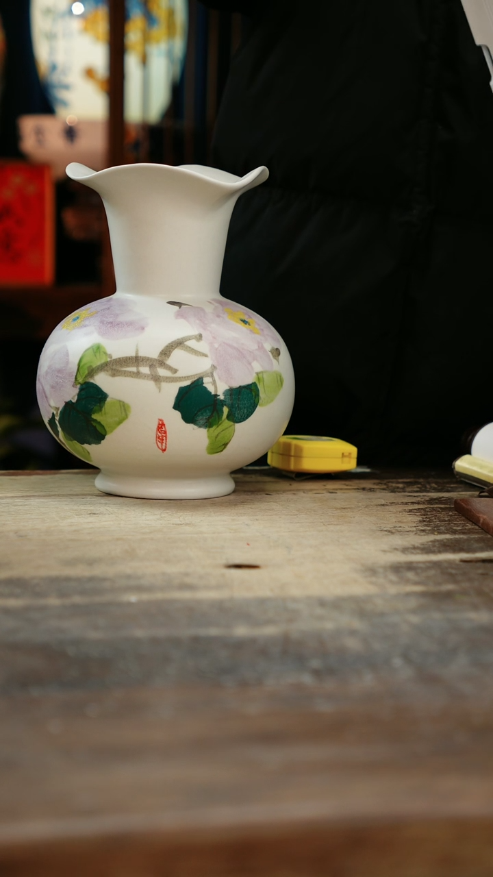 【闪购商品】瓷片景德镇纯手工釉下彩精品花瓶