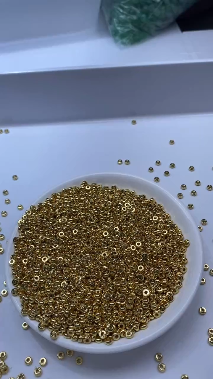 颈饰银S800镀金镶嵌水晶X1170-金色垫片4mm*60颗