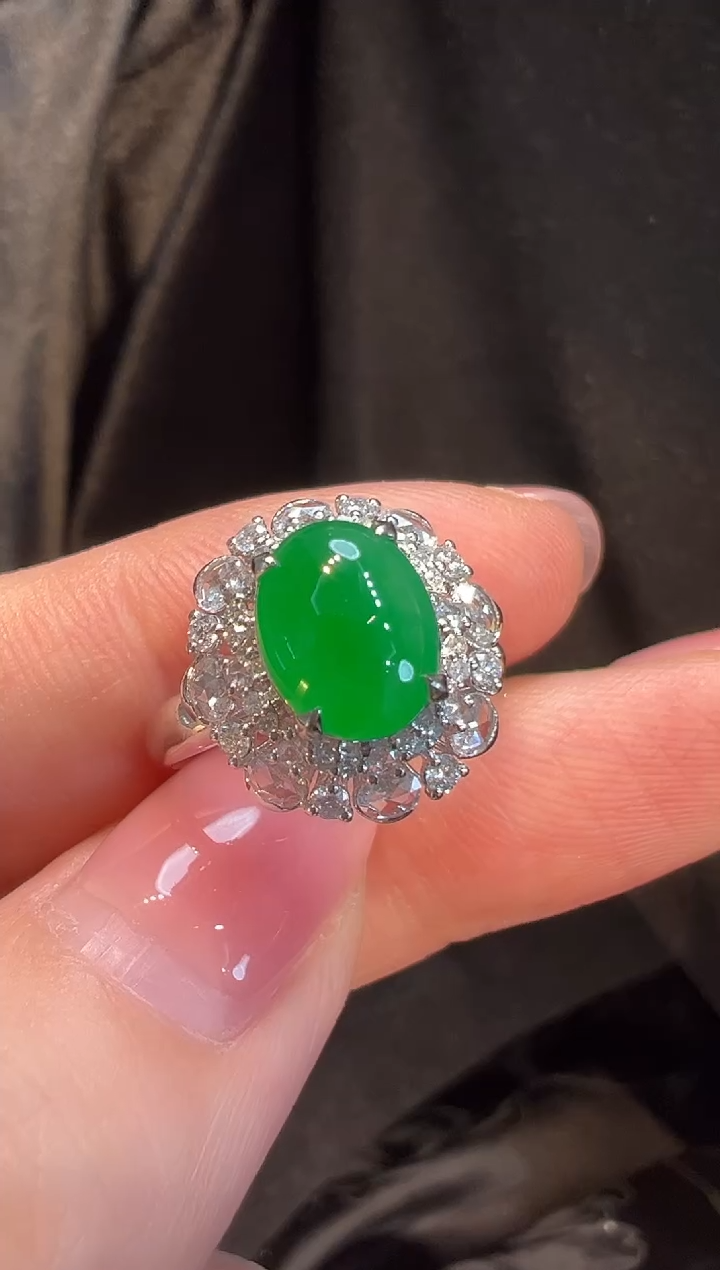 18K金镶嵌戒指翡翠L6