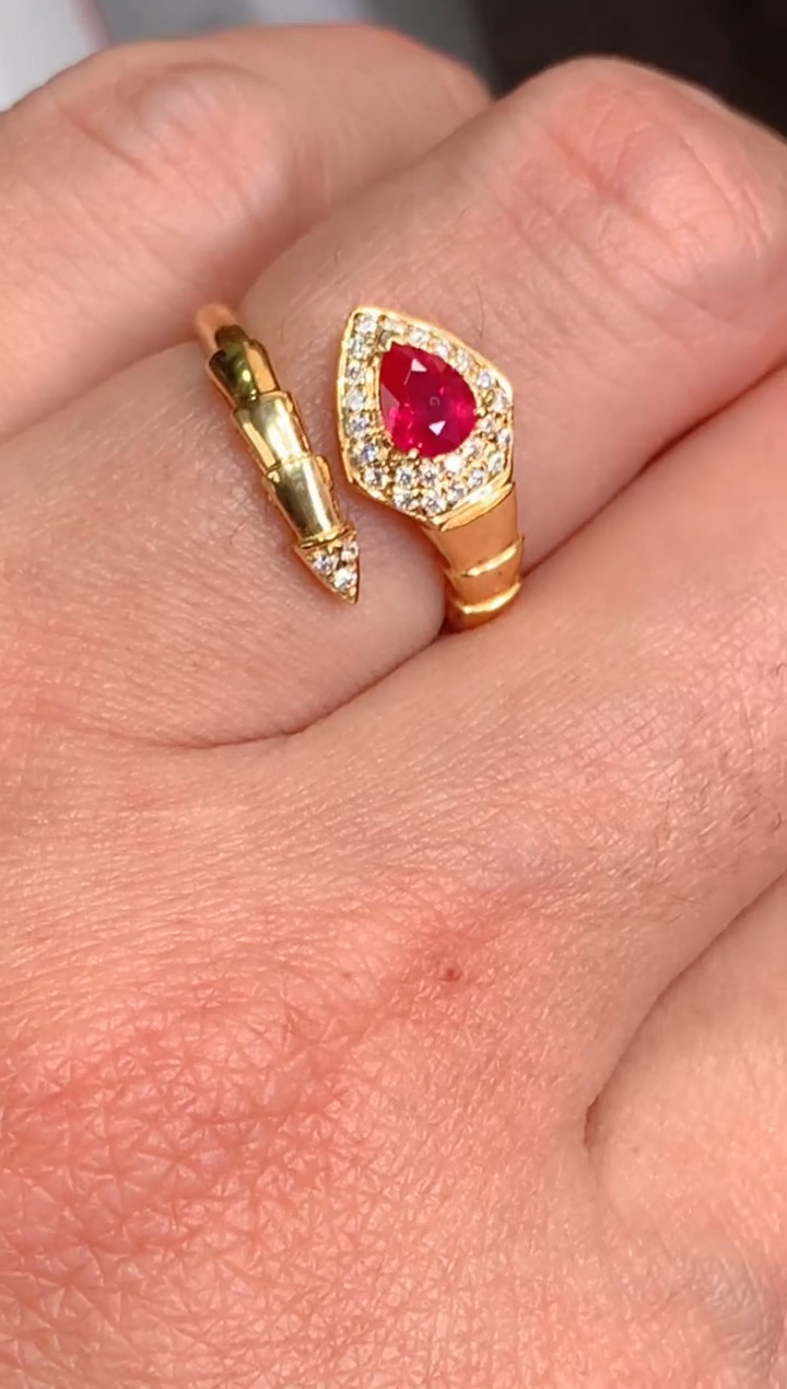 【闪购商品】红宝石戒指18K金镶嵌0.5CT