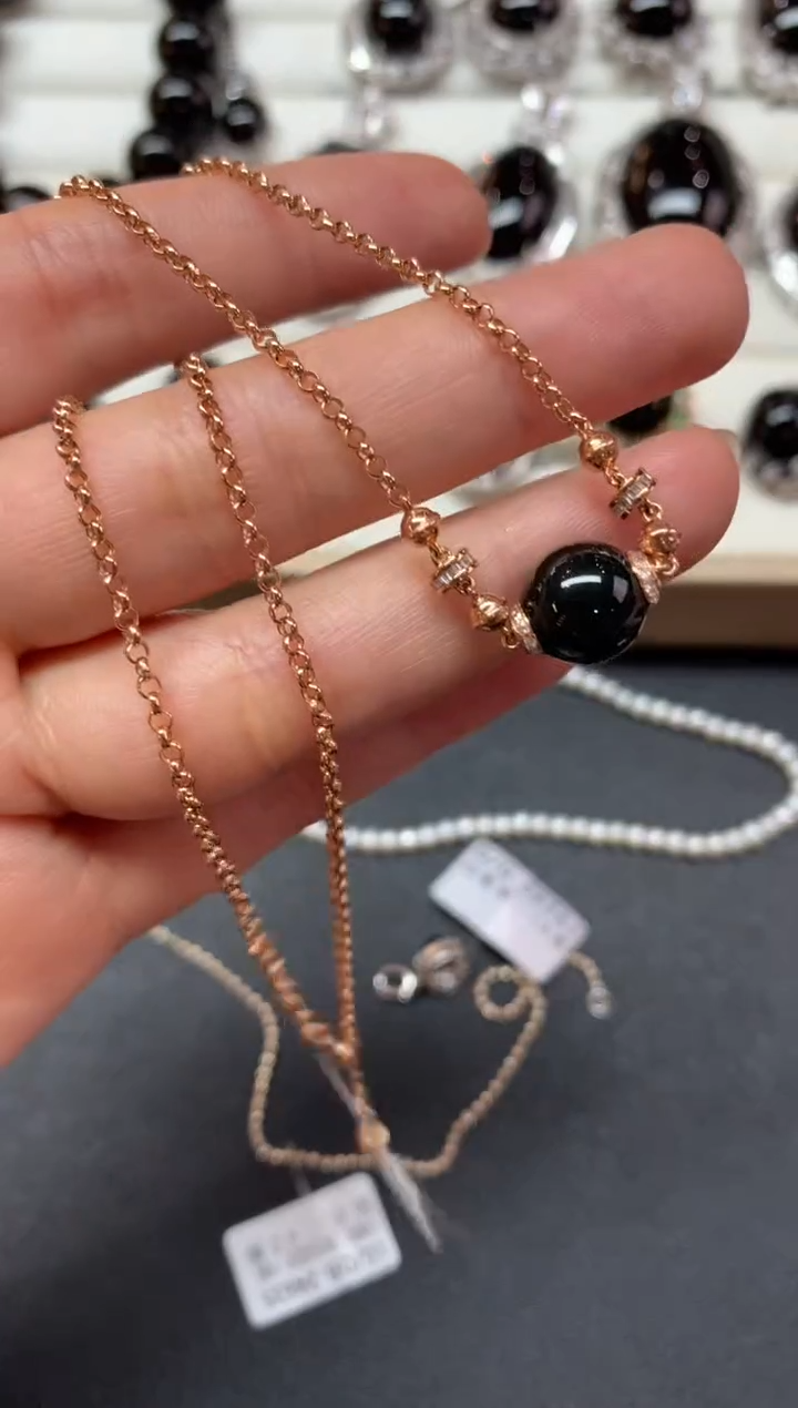 【闪购商品】翡翠套链18K金镶嵌S98|7980