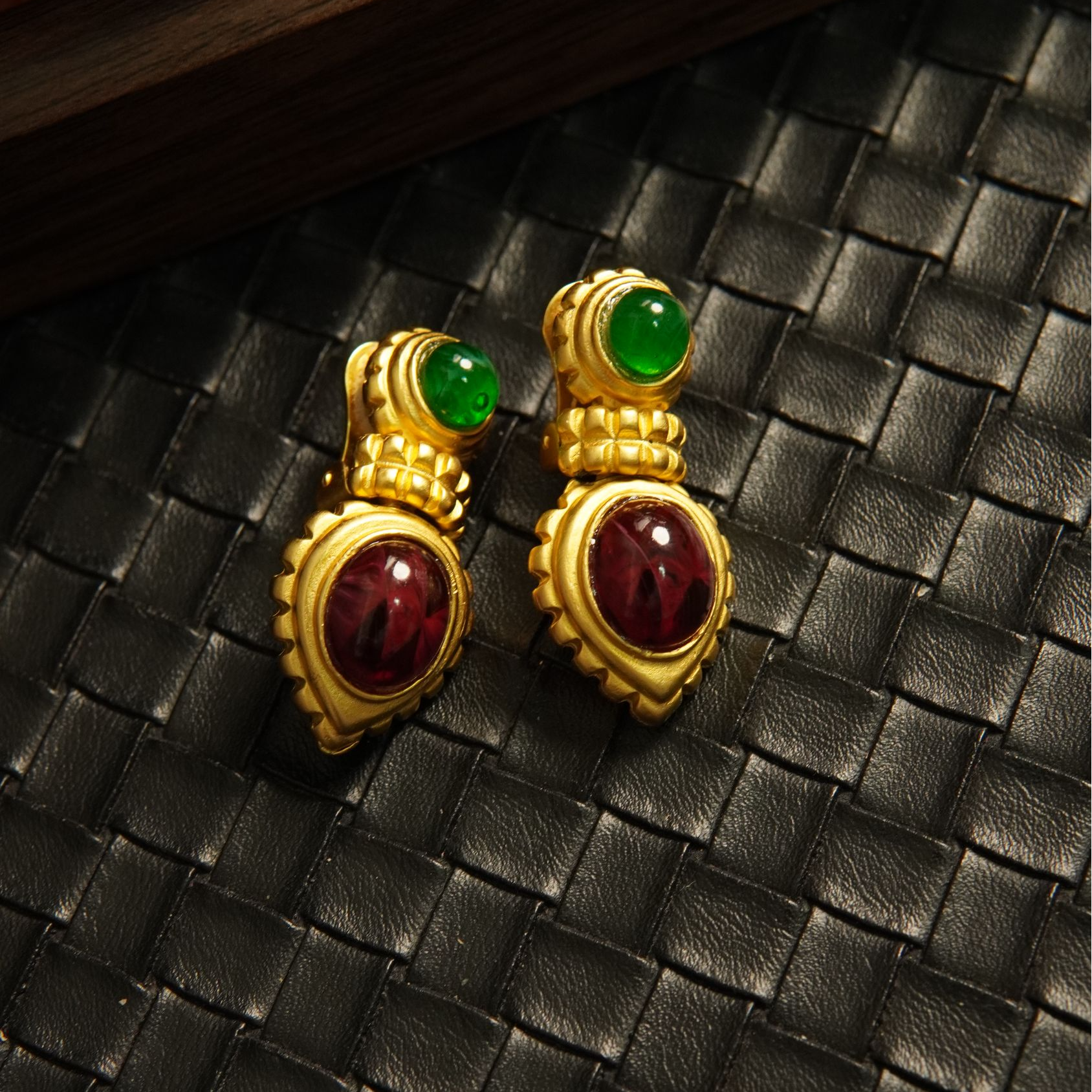 合金琉璃耳饰 云纹琉璃耳环