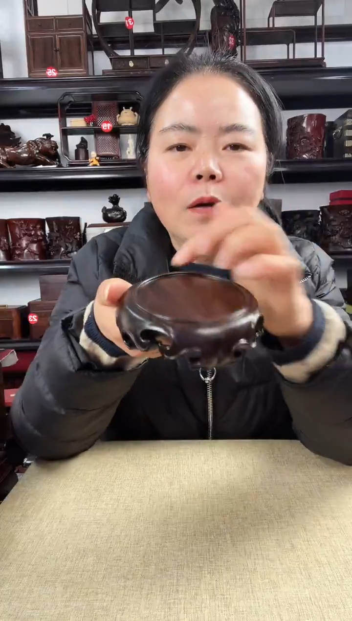 木小卷边圆老李红木工艺品