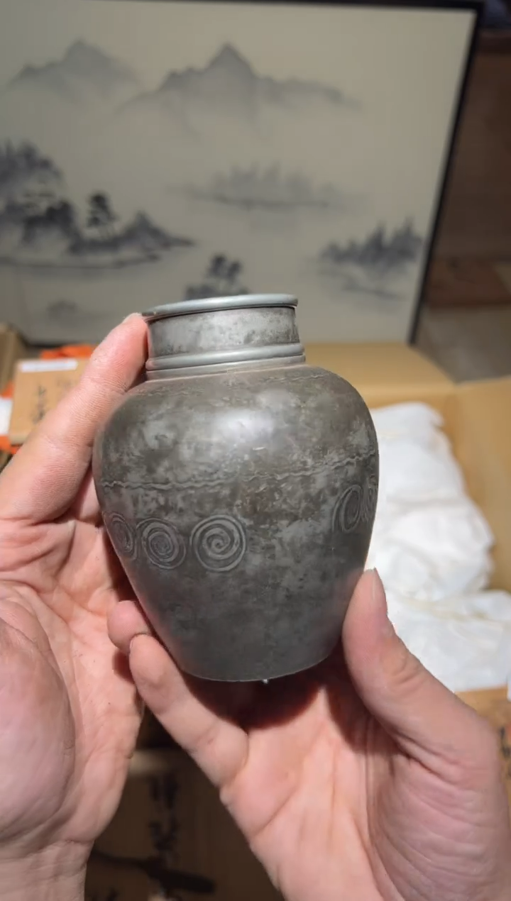 锡A3142锡制中古周边/凹陷