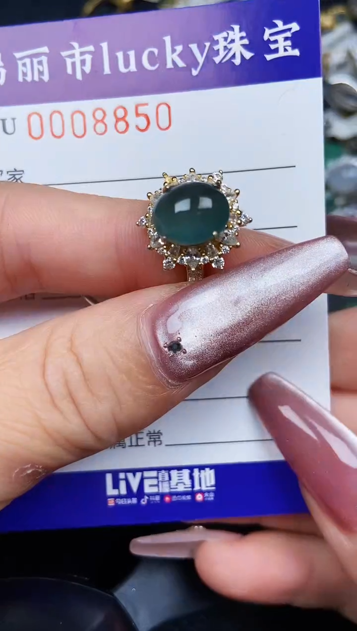 翡翠银S925镶嵌颈饰8850