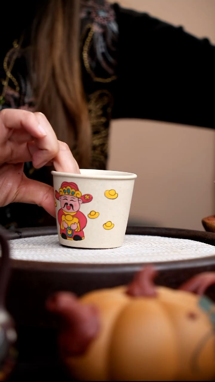 茶壶紫砂白玉段大直口杯财爷