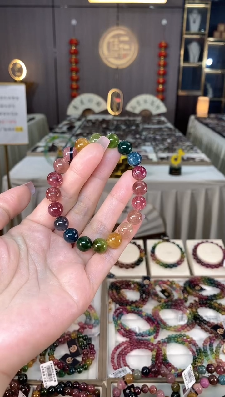 未镶嵌老矿碧玺单圈手串9mm+碧玺hon多样性发一条