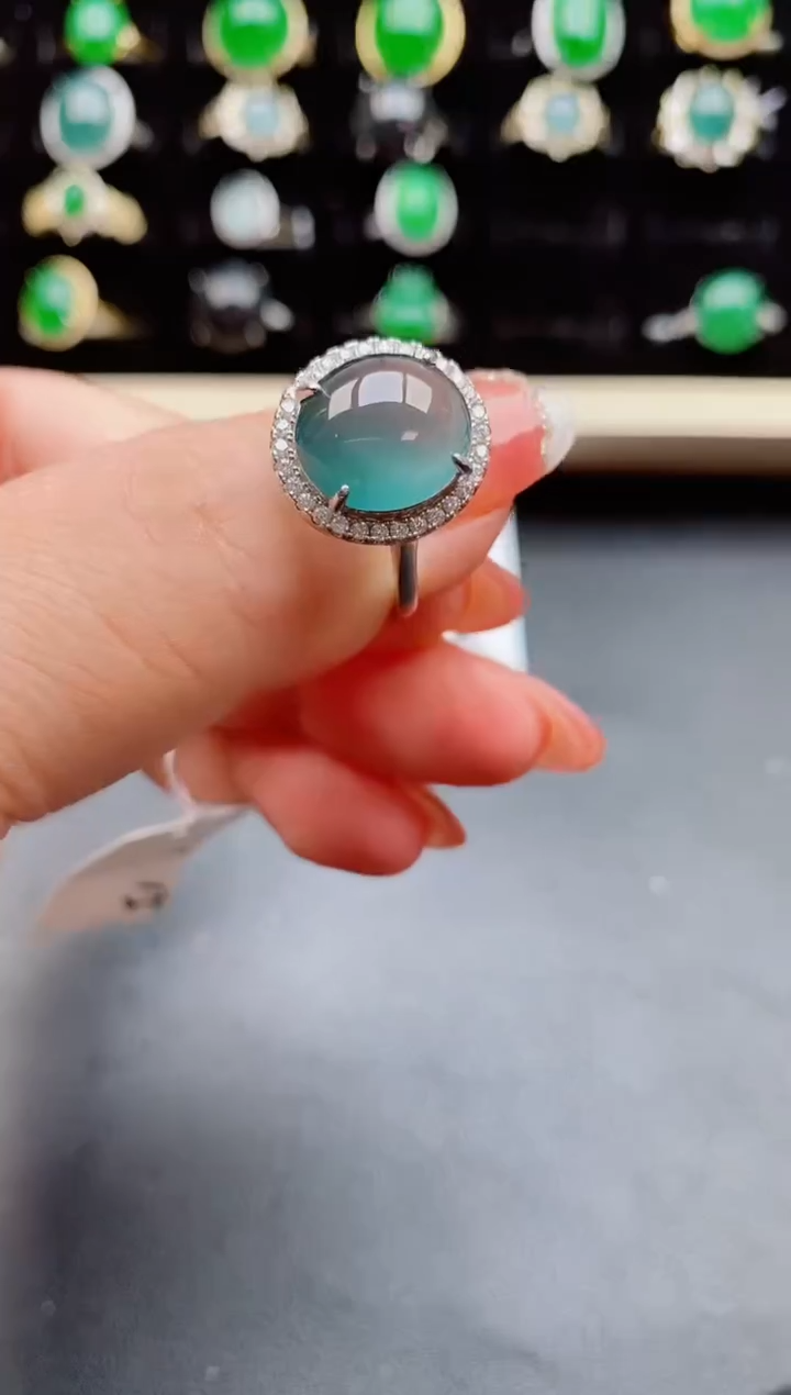 【闪购商品】翡翠戒指银S925镶嵌12121