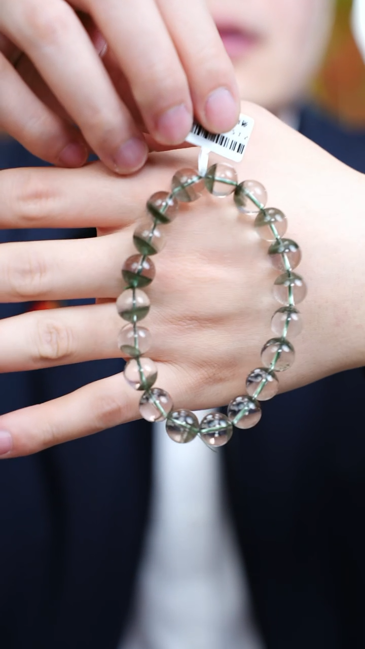 【闪购商品】水晶手链未镶嵌g124 绿幽灵手链11mm+