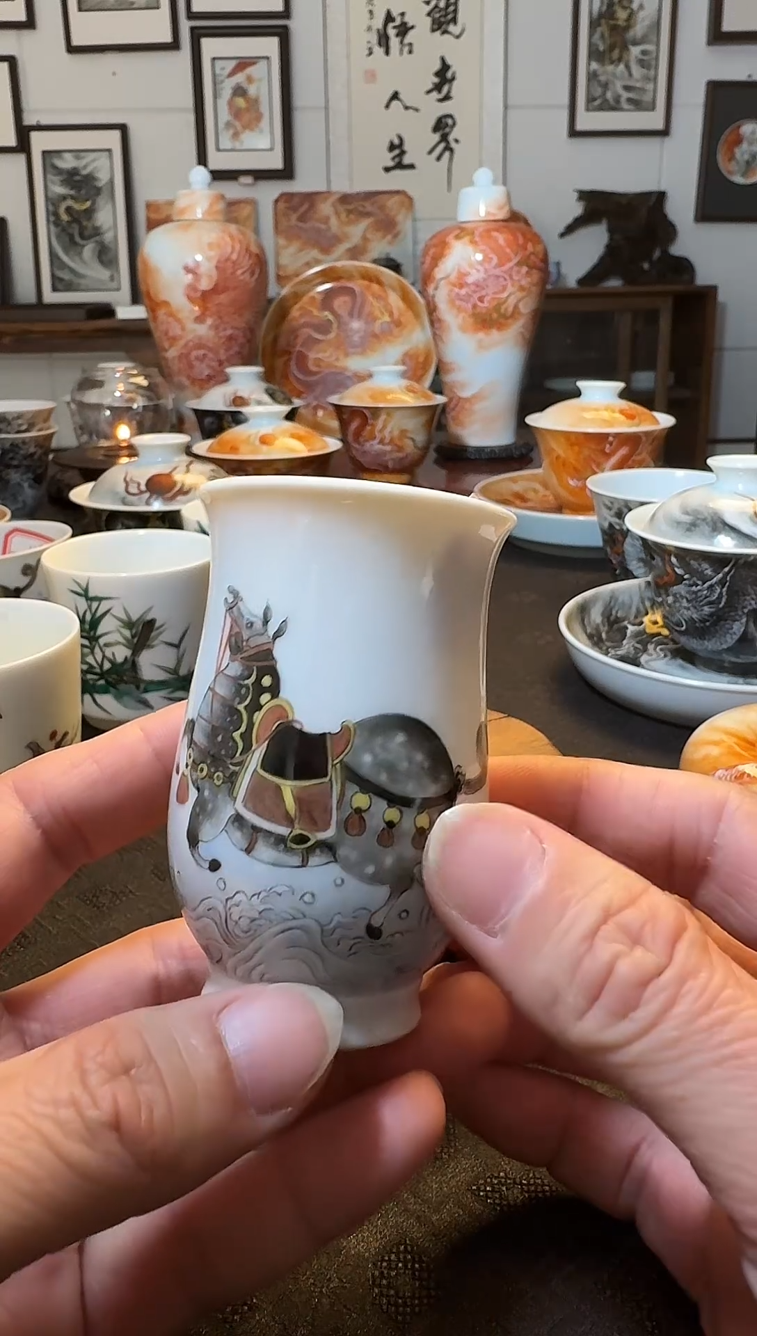 闻香杯1个马画片