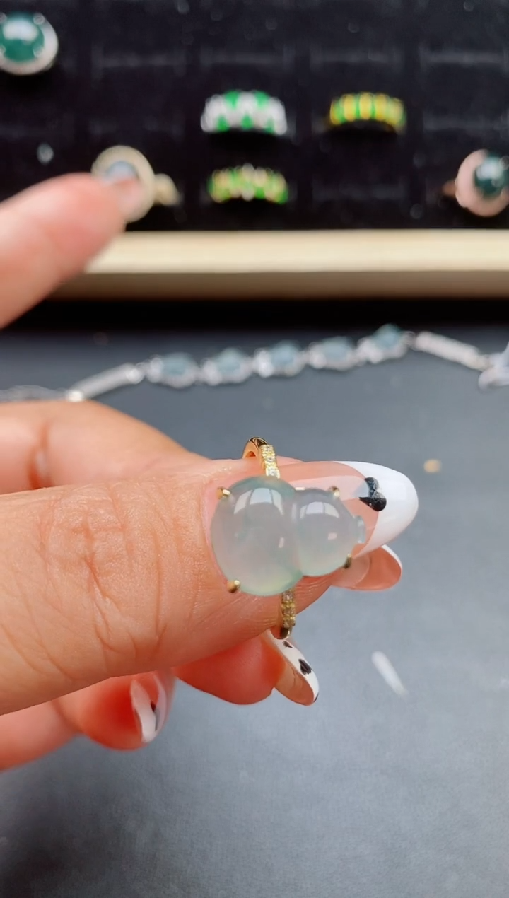 【闪购商品】翡翠戒指银S925镶嵌32132