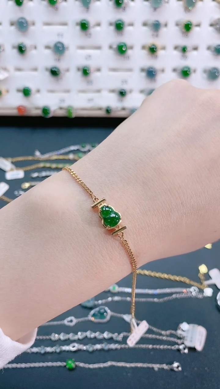 【闪购商品】翡翠手链银S925镶嵌天然翡翠