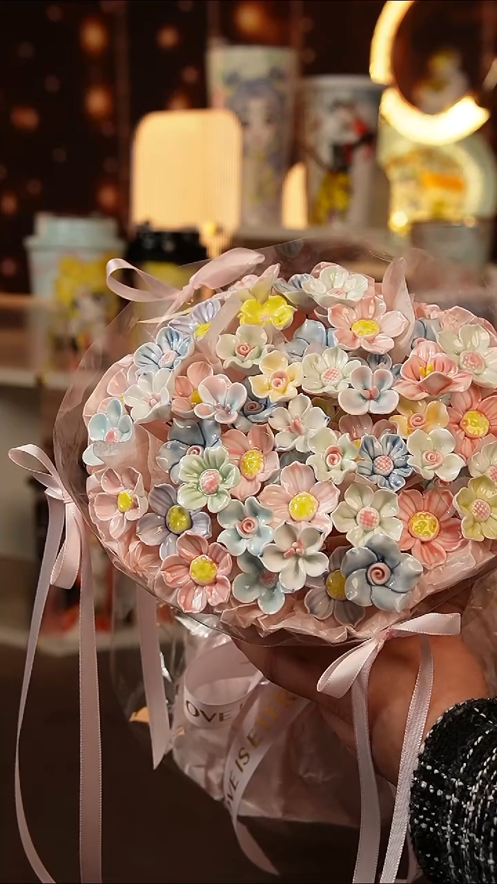 景德镇手工手绘文创陶瓷花（随机发6朵）