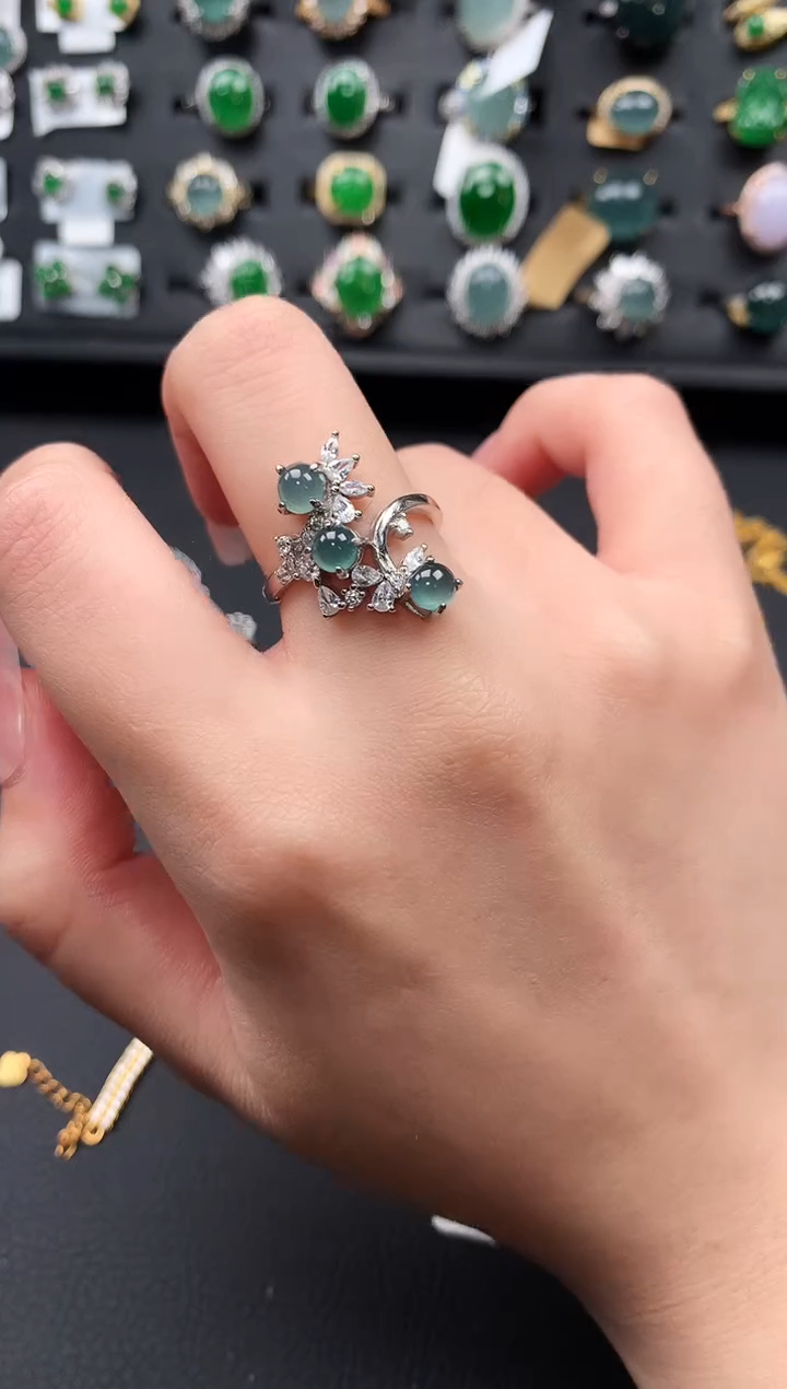 【闪购商品】翡翠戒指银S925镶嵌634144