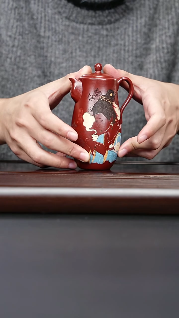 紫砂壶宜兴紫砂 高龙蛋 龙血砂