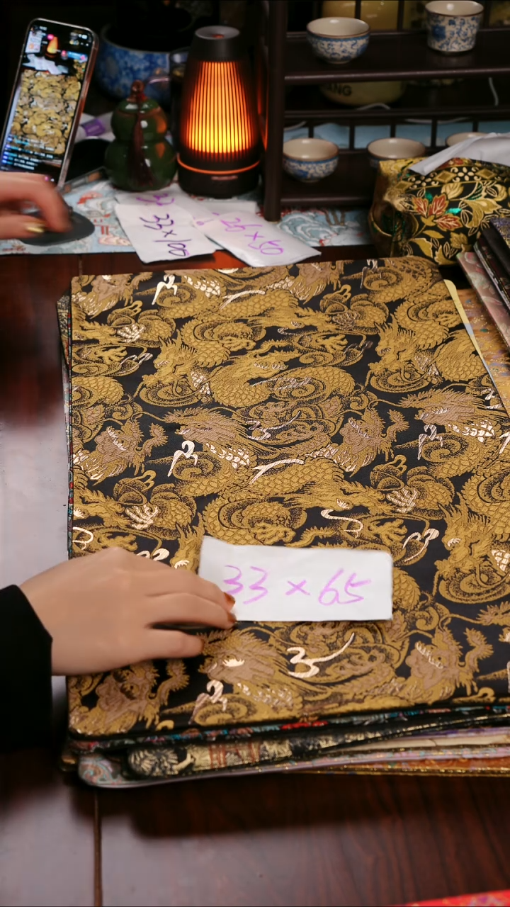 【福利金龙双面】中国风干泡织锦茶席33*65