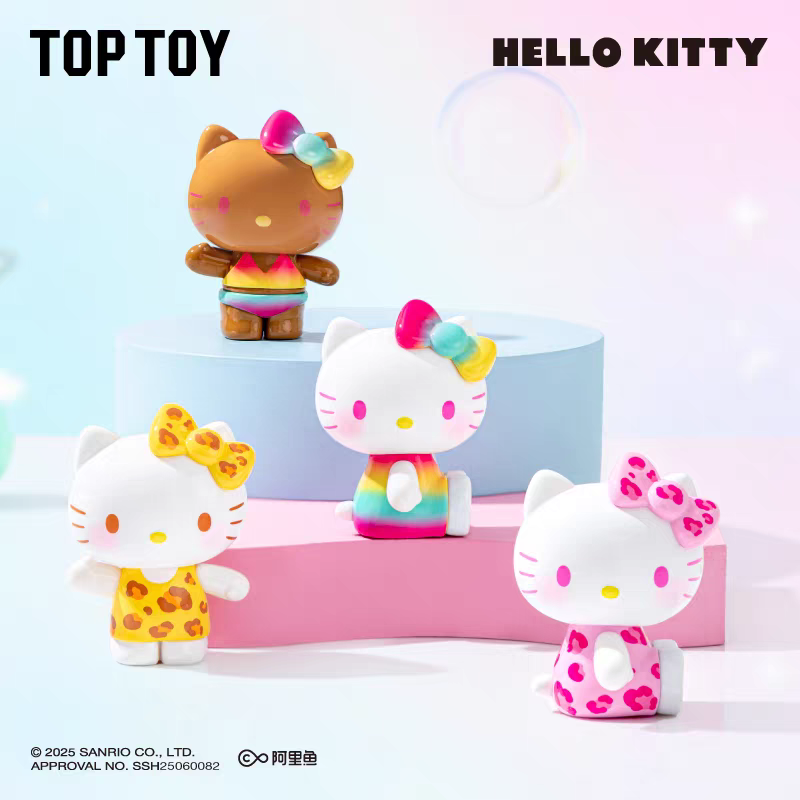 TOPTOY 三丽鸥Hello Kitty夏日彩虹糖盲袋桌面车载摆件礼物玩具