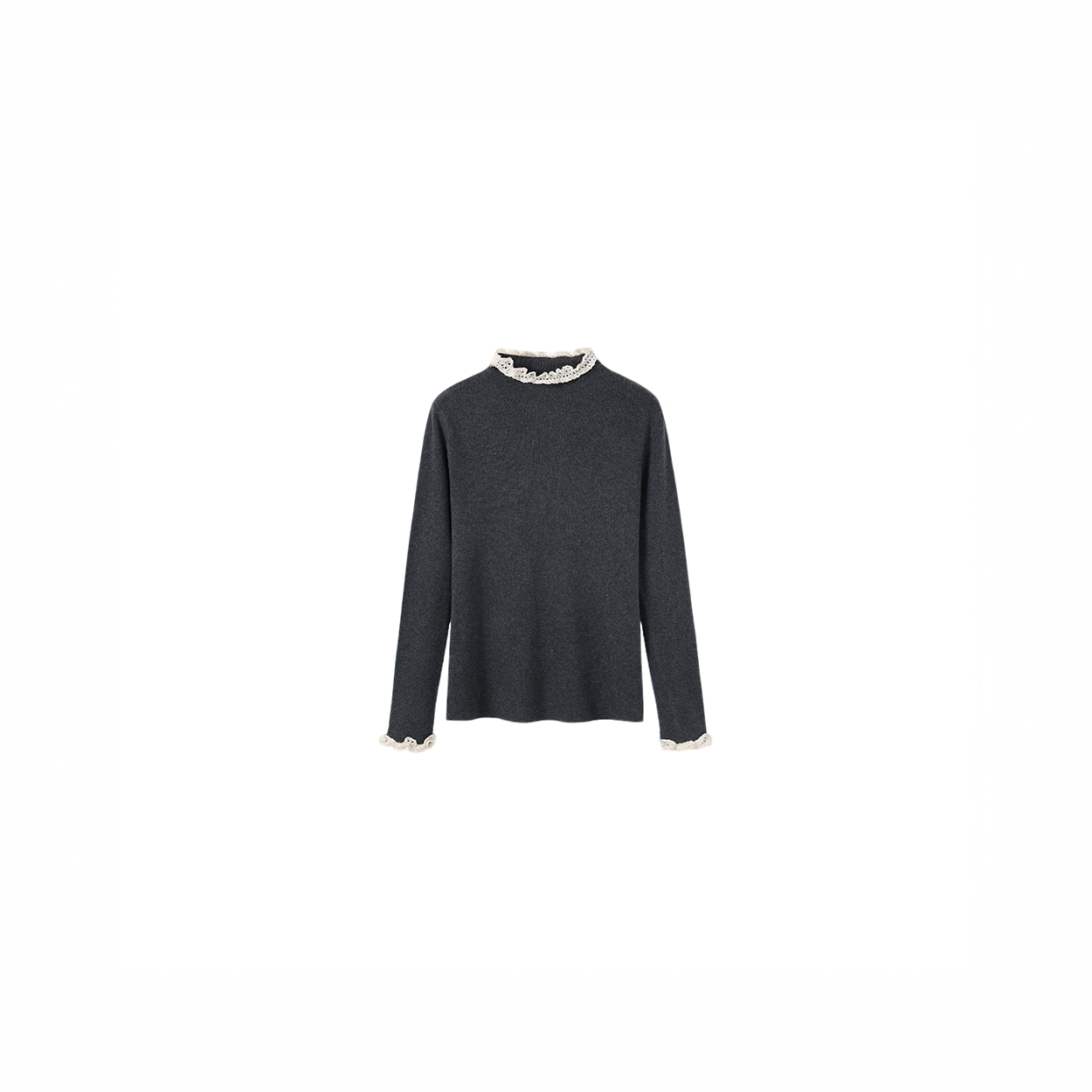 法式拼接立领纯欲秋冬长袖针织上衣女时尚轻奢名媛2267