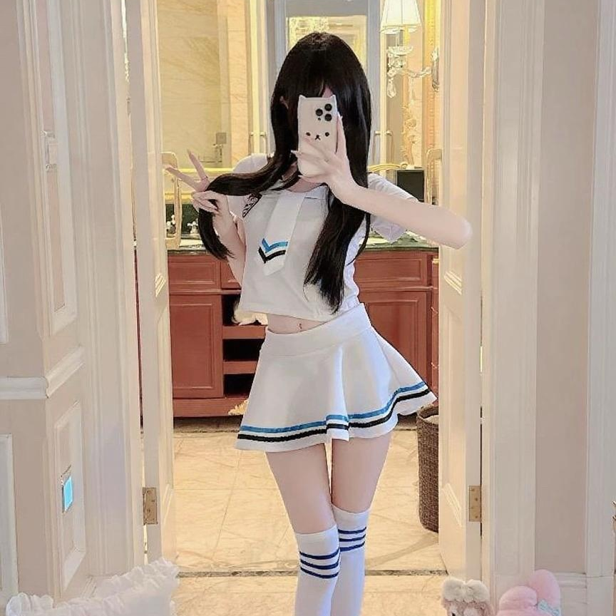 【梦魂不舍】心动时刻！性感清纯水手显瘦时尚套装