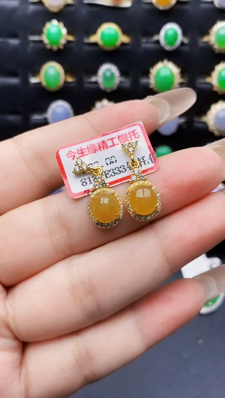 银S925镶嵌戒指翡翠0154