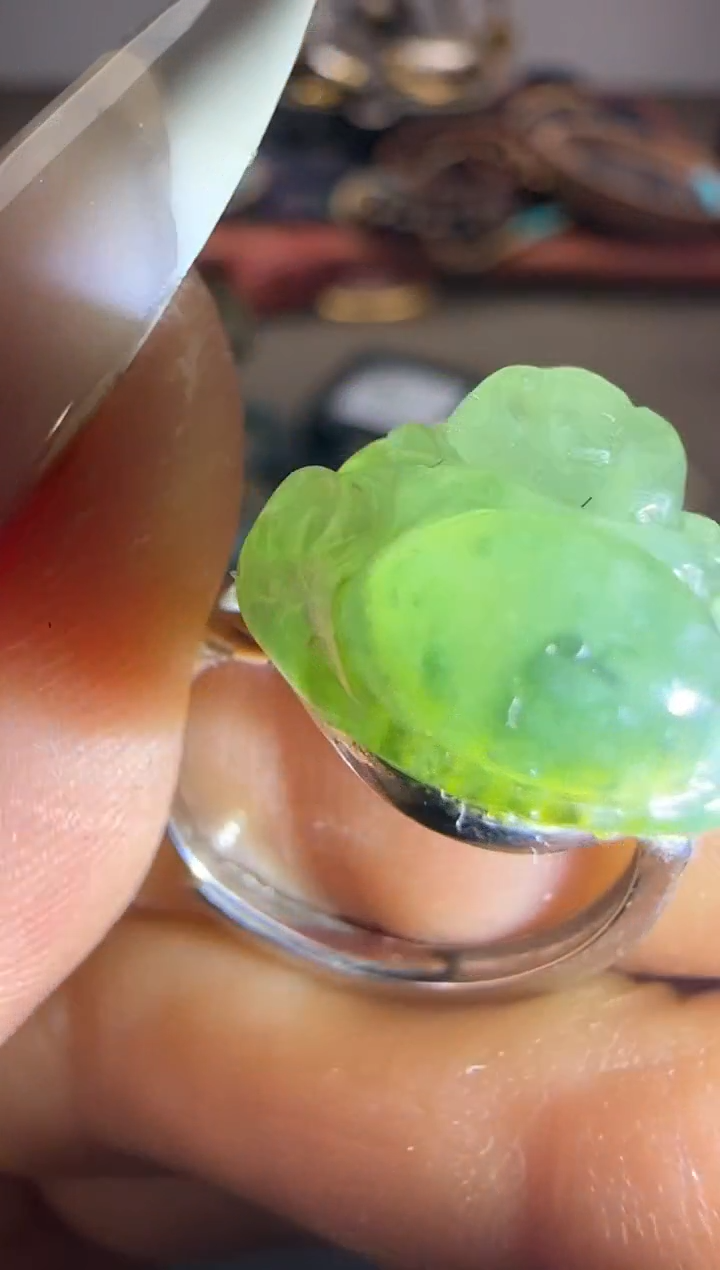 【闪购商品】翡翠戒指银S925镶嵌翡翠戒指