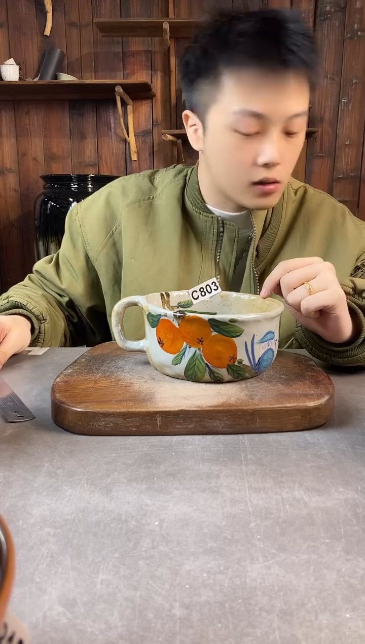 碗803瑕，手工手绘，超值陶瓷