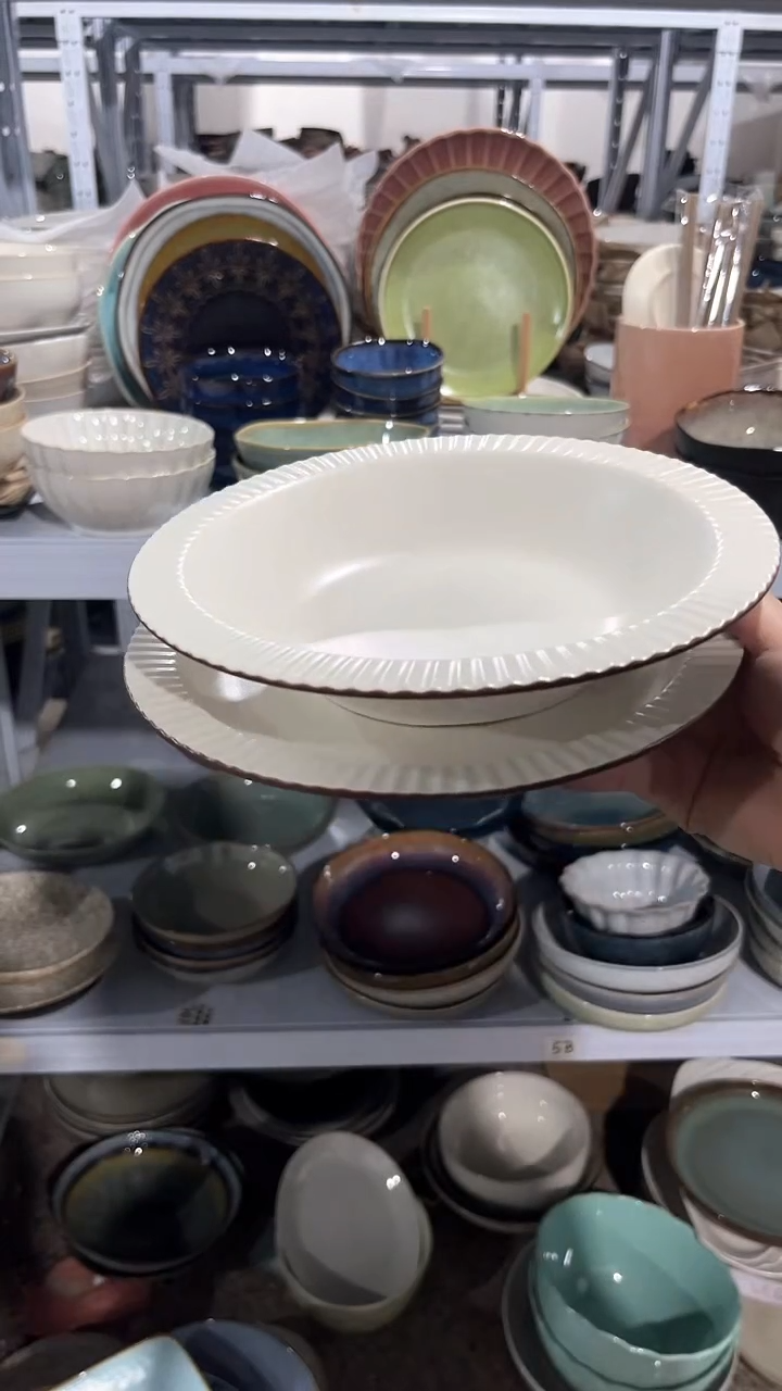 【闪购商品】瓷片外贸尾货瑕疵满20包邮X2咖边浅盘加草帽