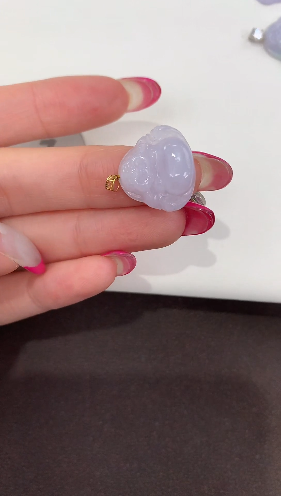 颈饰18K金镶嵌翡翠缅甸a货翡翠