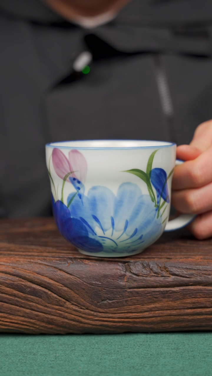 【闪购商品】瓷片80景德镇杯釉下手工手绘瓷器