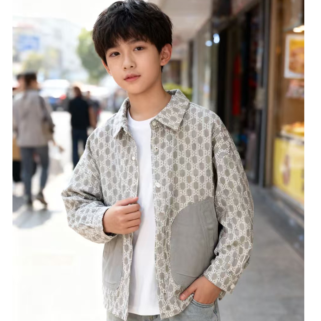 19567高端专享秋款长袖加绒衬衫灰色