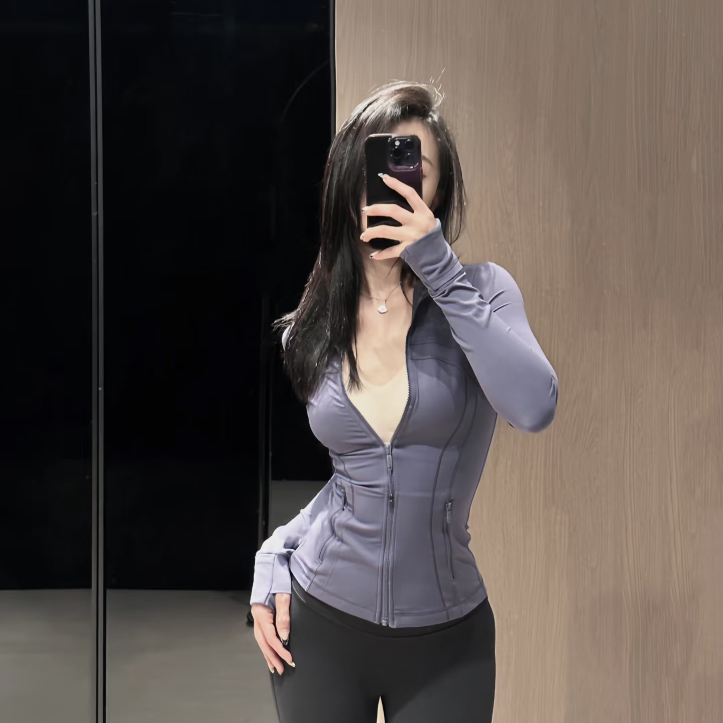 女士短款收腰立领拉链瑜伽服外套速干透气修身显瘦运动夹克T30107