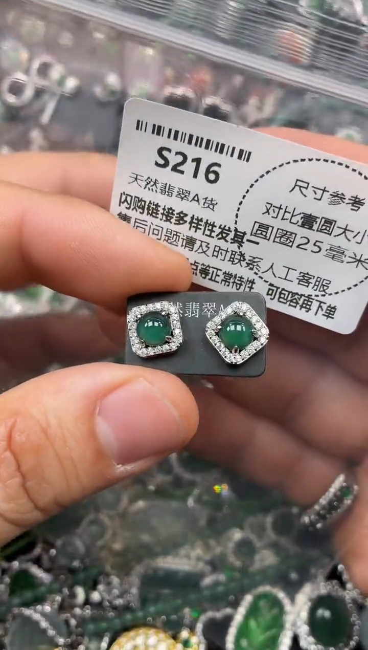 颈饰未镶嵌翡翠S216耳钉