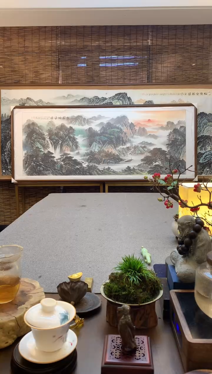 国画纯手绘纯实木205*85cm