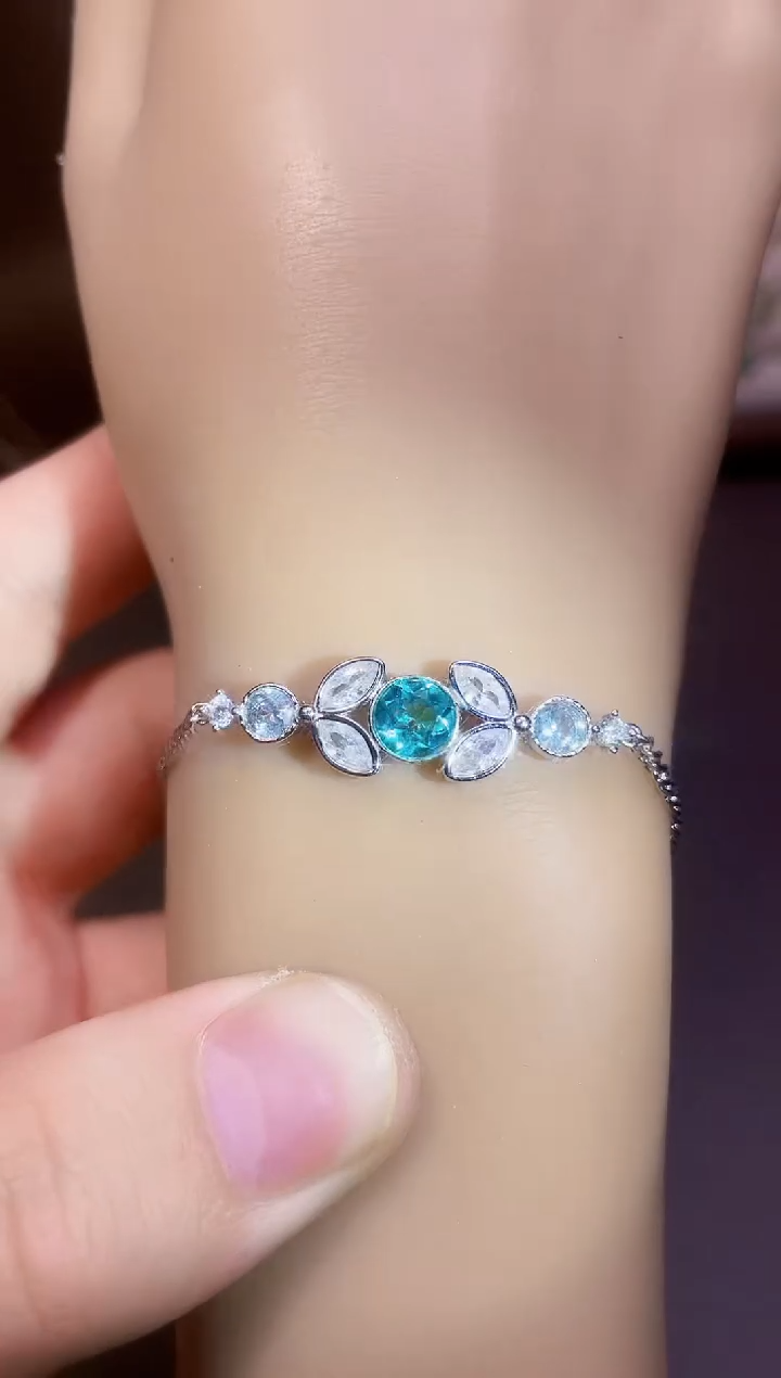 【闪购商品】磷灰石手链银S925镶嵌一枚
